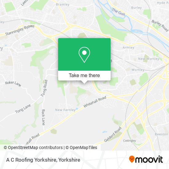 A C Roofing Yorkshire map