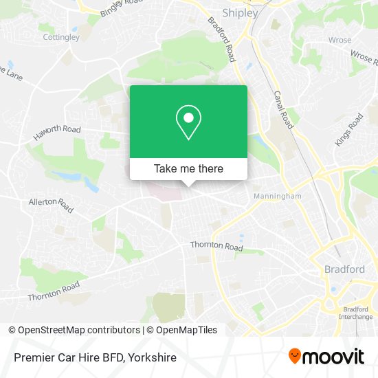 Premier Car Hire BFD map