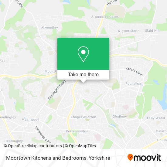 Moortown Kitchens and Bedrooms map