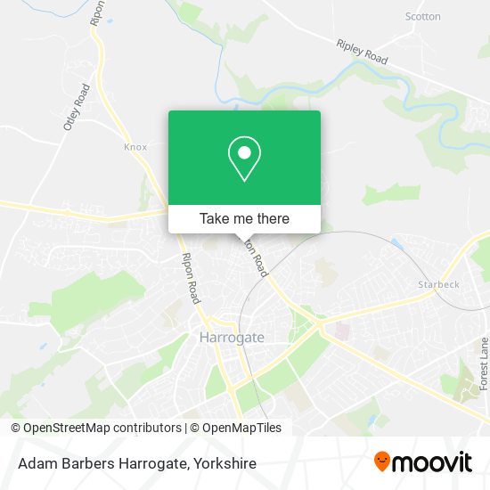 Adam Barbers Harrogate map