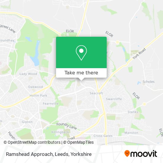 Ramshead Approach, Leeds map