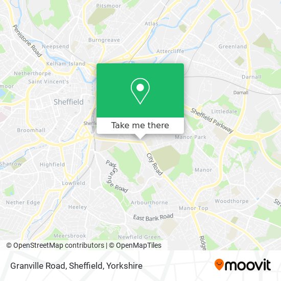 Granville Road, Sheffield map