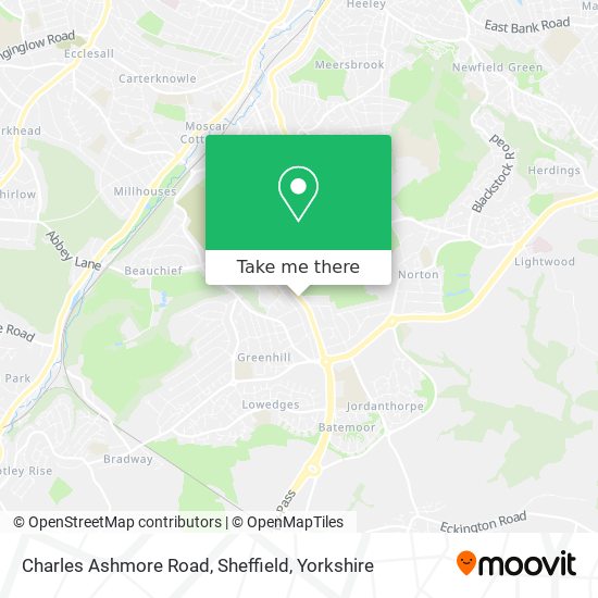 Charles Ashmore Road, Sheffield map