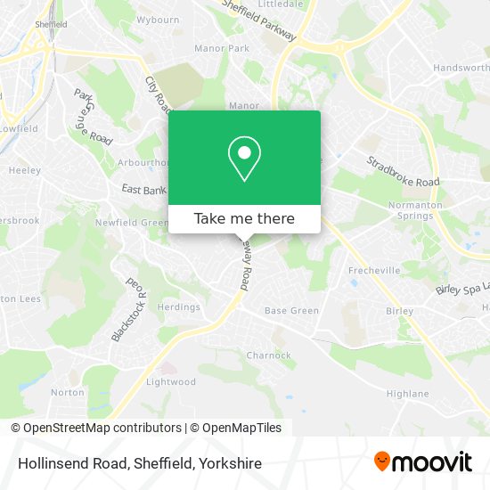 Hollinsend Road, Sheffield map