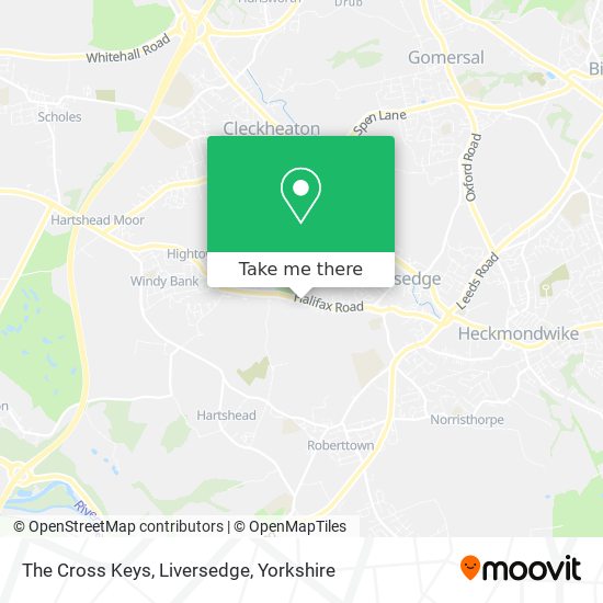 The Cross Keys, Liversedge map