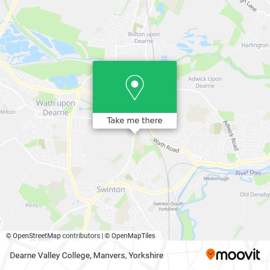 Dearne Valley College, Manvers map