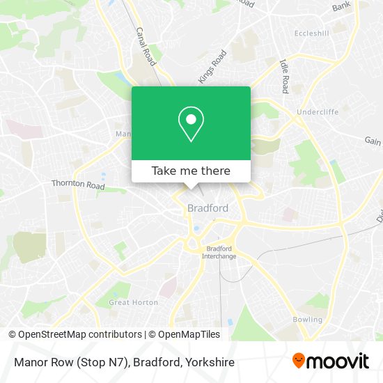Manor Row (Stop N7), Bradford map
