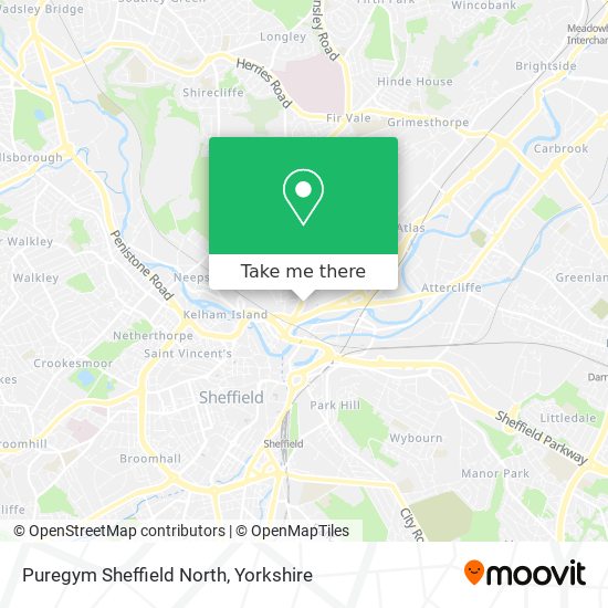 Puregym Sheffield North map