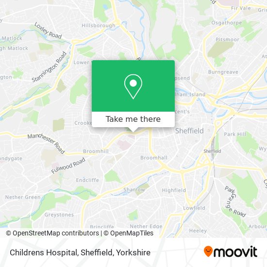 Childrens Hospital, Sheffield map