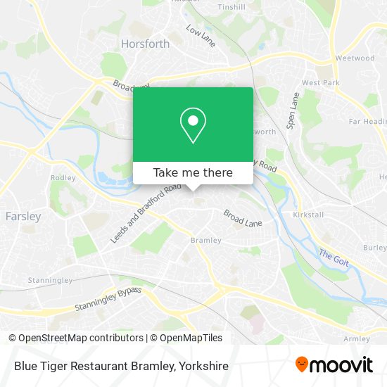 Blue Tiger Restaurant Bramley map