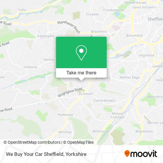 We Buy Your Car Sheffield map