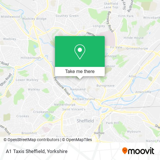 A1 Taxis Sheffield map