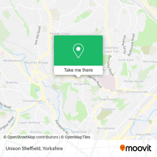 Unison Sheffield map