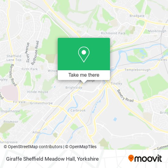 Giraffe Sheffield Meadow Hall map
