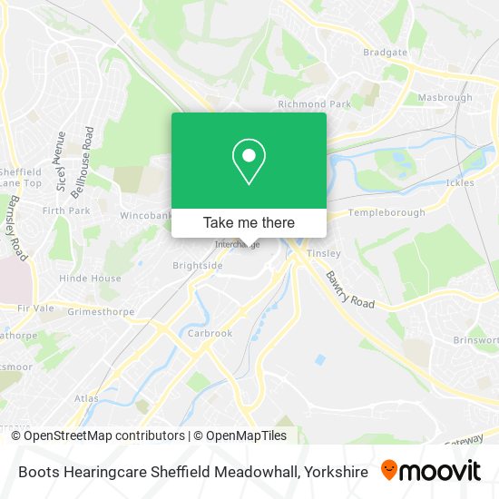 Boots Hearingcare Sheffield Meadowhall map