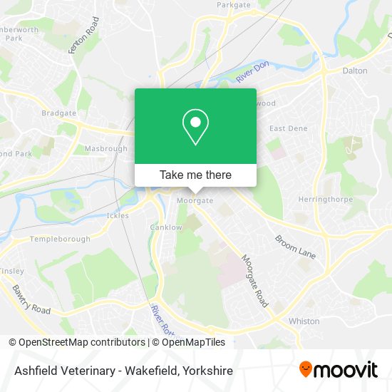 Ashfield Veterinary - Wakefield map