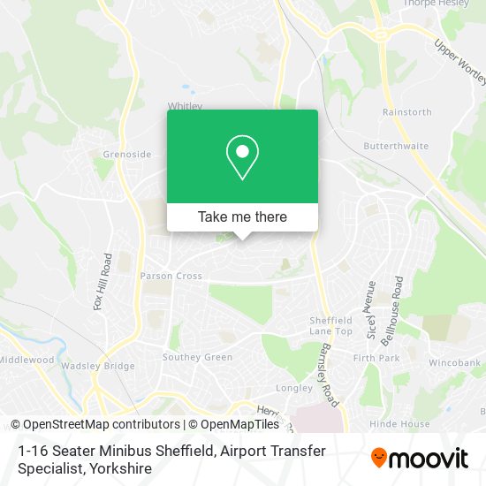 1-16 Seater Minibus Sheffield, Airport Transfer Specialist map