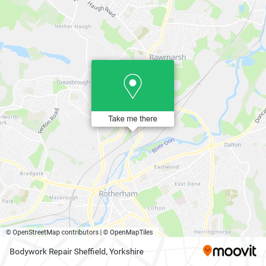 Bodywork Repair Sheffield map