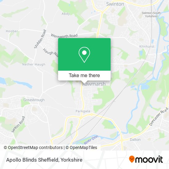 Apollo Blinds Sheffield map
