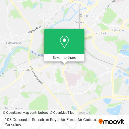 103 Doncaster Squadron Royal Air Force Air Cadets map
