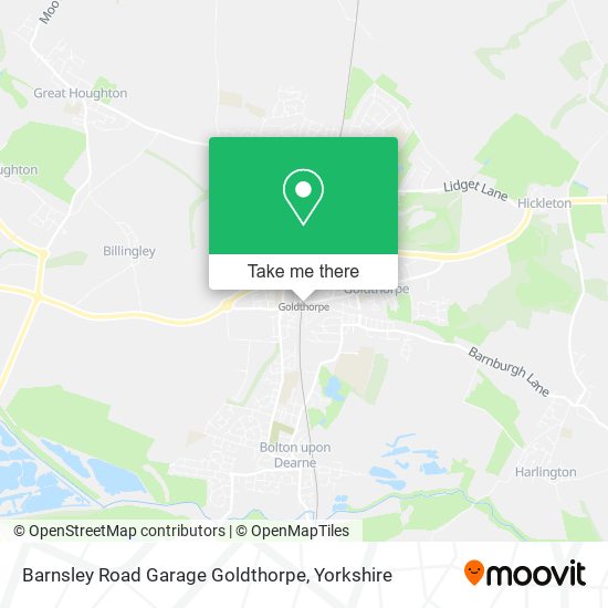 Barnsley Road Garage Goldthorpe map