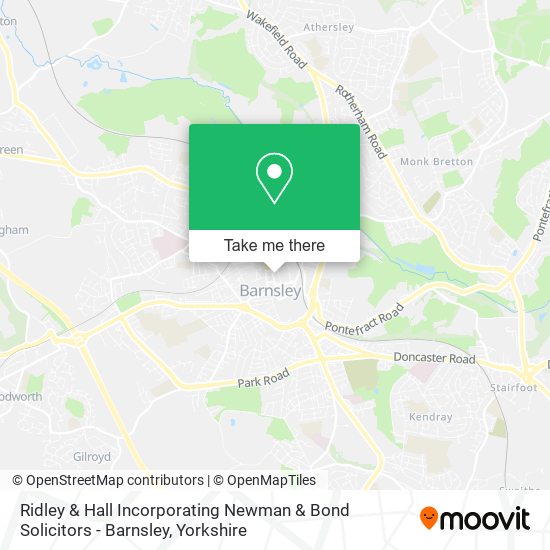 Ridley & Hall Incorporating Newman & Bond Solicitors - Barnsley map