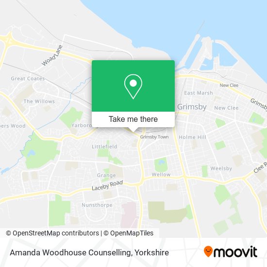 Amanda Woodhouse Counselling map