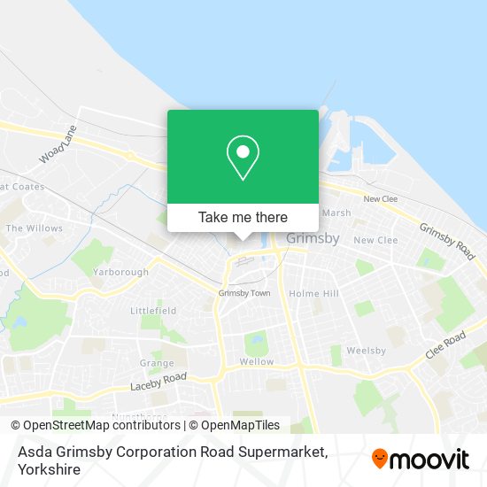 Asda Grimsby Corporation Road Supermarket map