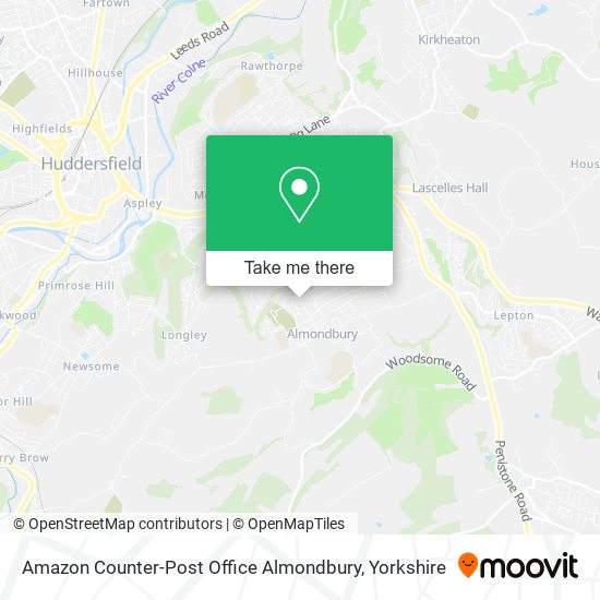 Amazon Counter-Post Office Almondbury map