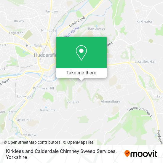 Kirklees and Calderdale Chimney Sweep Services map