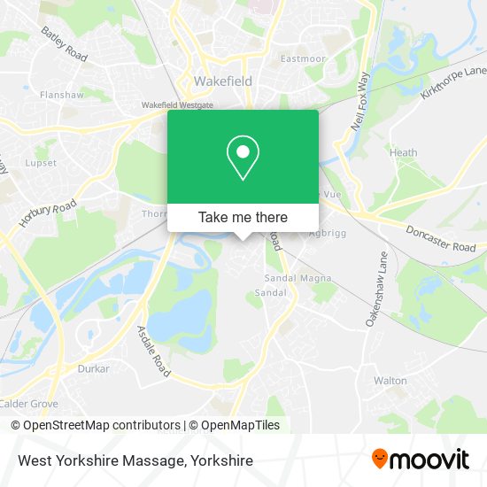 West Yorkshire Massage map