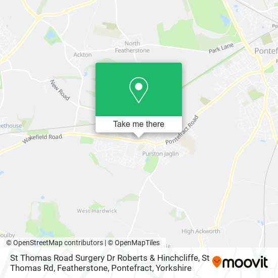 St Thomas Road Surgery Dr Roberts & Hinchcliffe, St Thomas Rd, Featherstone, Pontefract map