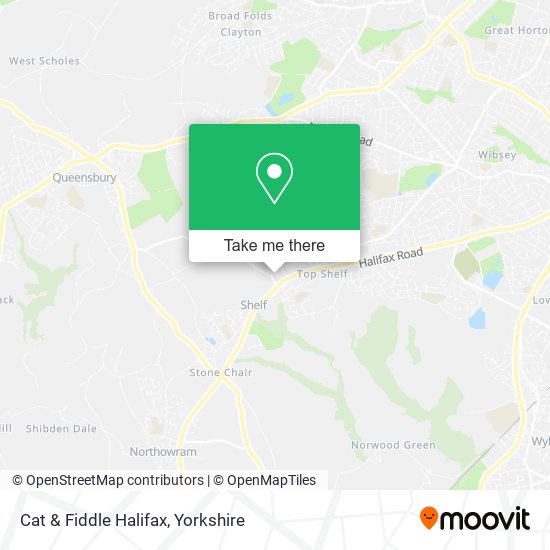 Cat & Fiddle Halifax map