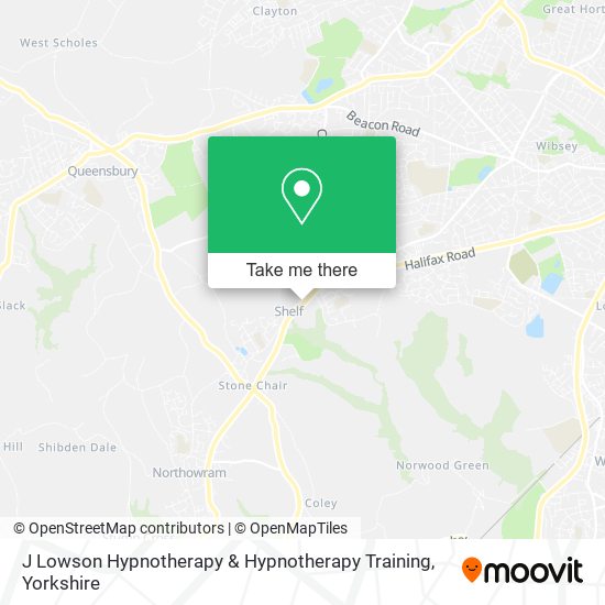 J Lowson Hypnotherapy & Hypnotherapy Training map