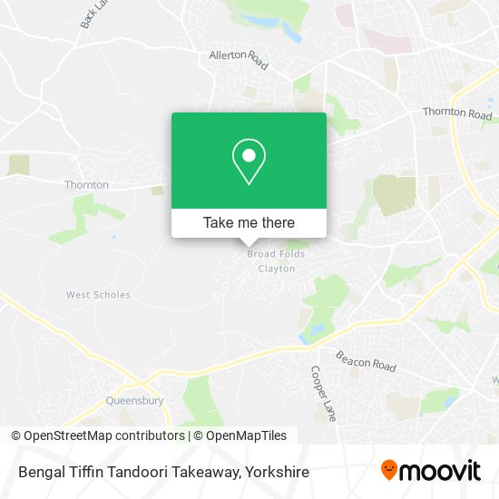 Bengal Tiffin Tandoori Takeaway map