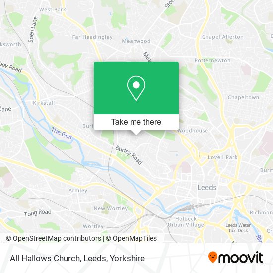 All Hallows Church, Leeds map