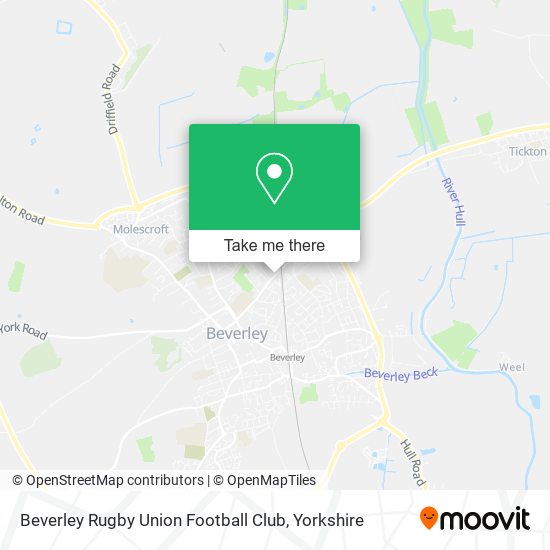 Beverley Rugby Union Football Club map