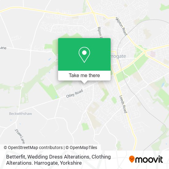 Betterfit, Wedding Dress Alterations, Clothing Alterations. Harrogate map