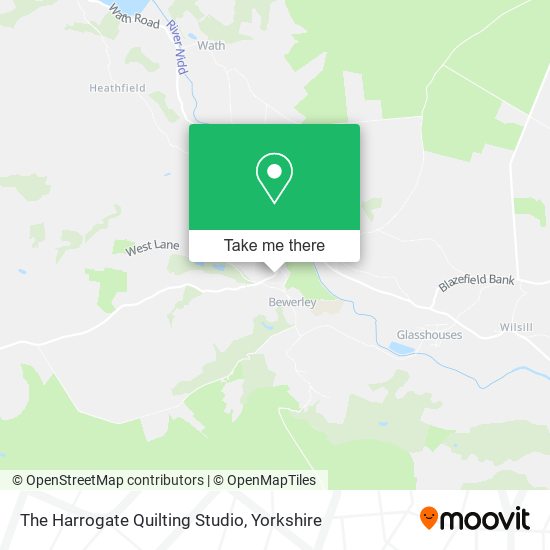 The Harrogate Quilting Studio map