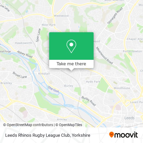 Leeds Rhinos Rugby League Club map