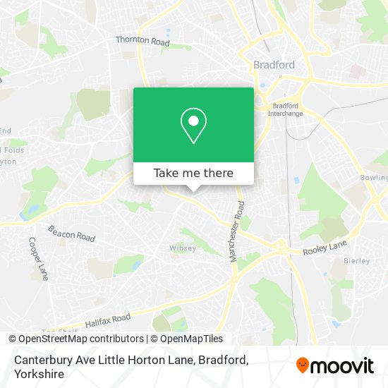 Canterbury Ave Little Horton Lane, Bradford map