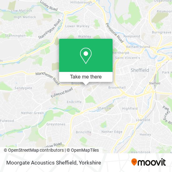 Moorgate Acoustics Sheffield map