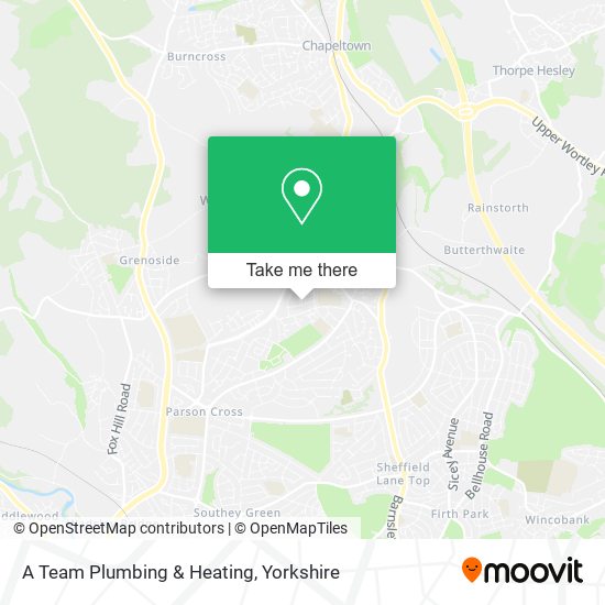 A Team Plumbing & Heating map