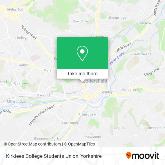Kirklees College Students Union map