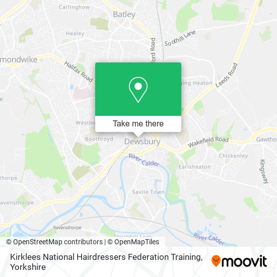 Kirklees National Hairdressers Federation Training map