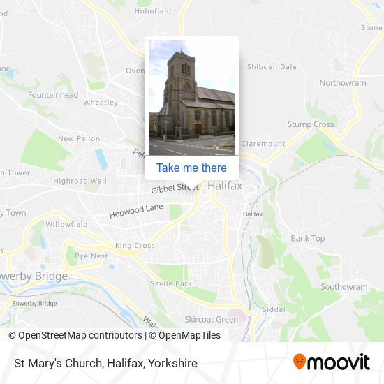 St Mary's Church, Halifax map