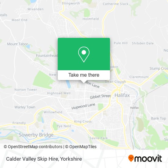 Calder Valley Skip Hire map