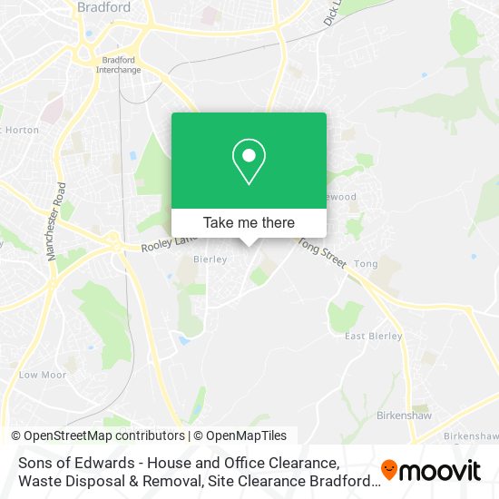 Sons of Edwards - House and Office Clearance, Waste Disposal & Removal, Site Clearance Bradford map