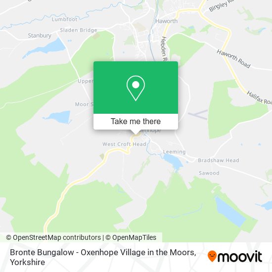 Bronte Bungalow - Oxenhope Village in the Moors map