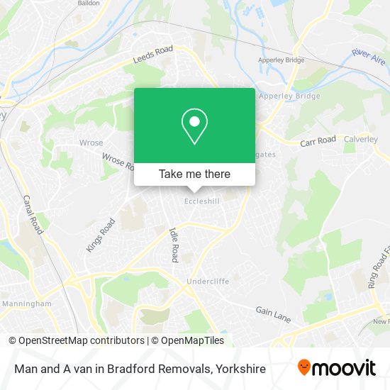 Man and A van in Bradford Removals map